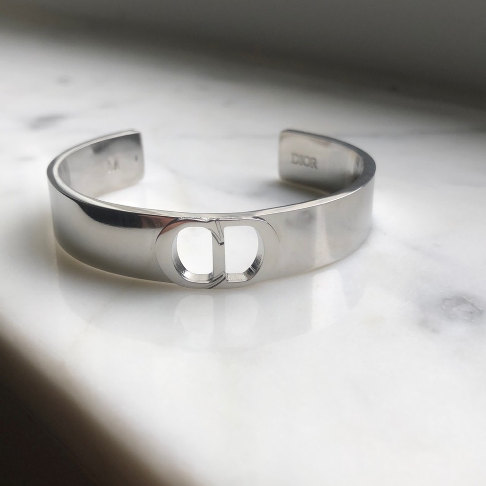 Rare Dior CD Icon Silver Cuff Bracelet